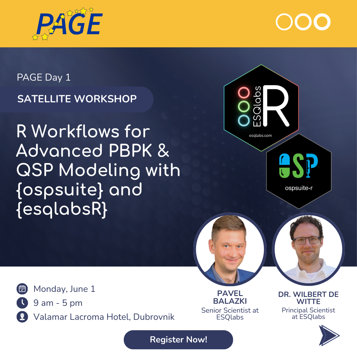 PAGE Day 1: R Workflows for advanced PBPK & QSP Modeling with {ospsuite} and {esqlabsR}